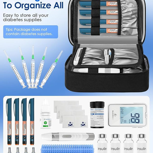 Large Insulin Cooler Travel Case (4 x 160g Ice Packs)